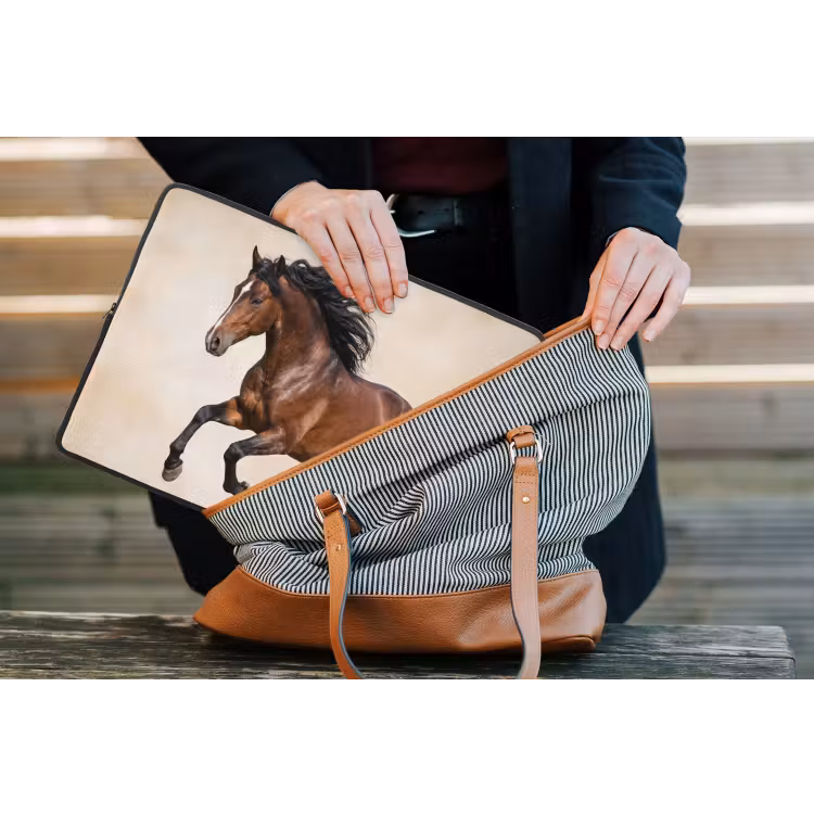 Paard - Galop - Energie laptophoes neopreen klein -tas