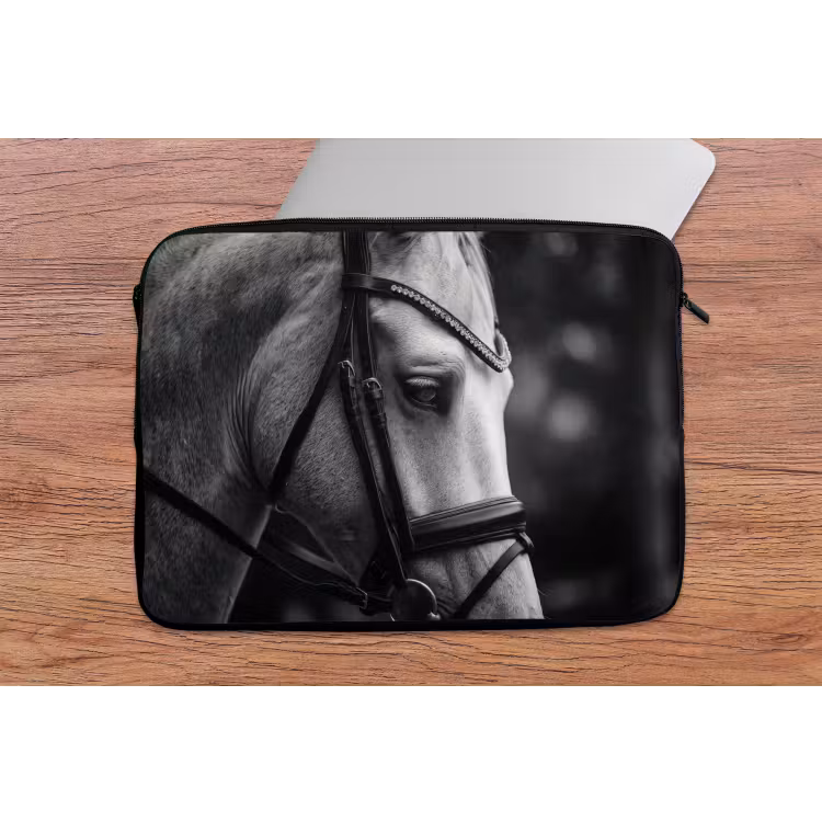 Paard - Schimmel - Portret laptophoes neopreen klein -tafel