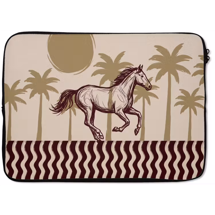 Paard - Galopperend - Woestijn - Illustratie laptophoes neopreen klein -zkaufland3dotto