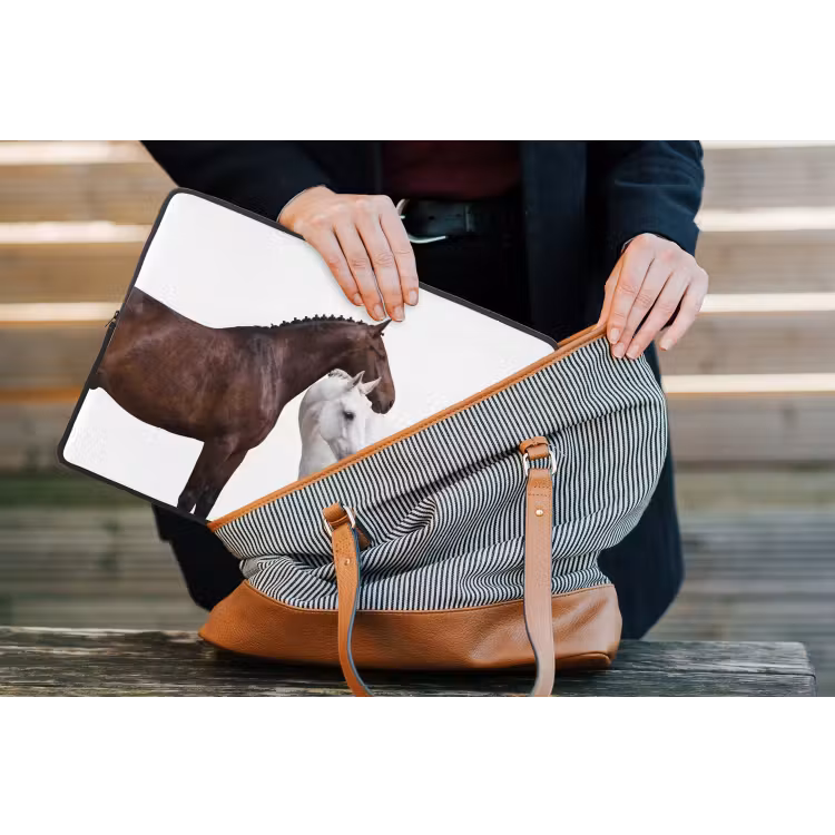 Paard - Modern - Balans laptophoes neopreen klein -tas