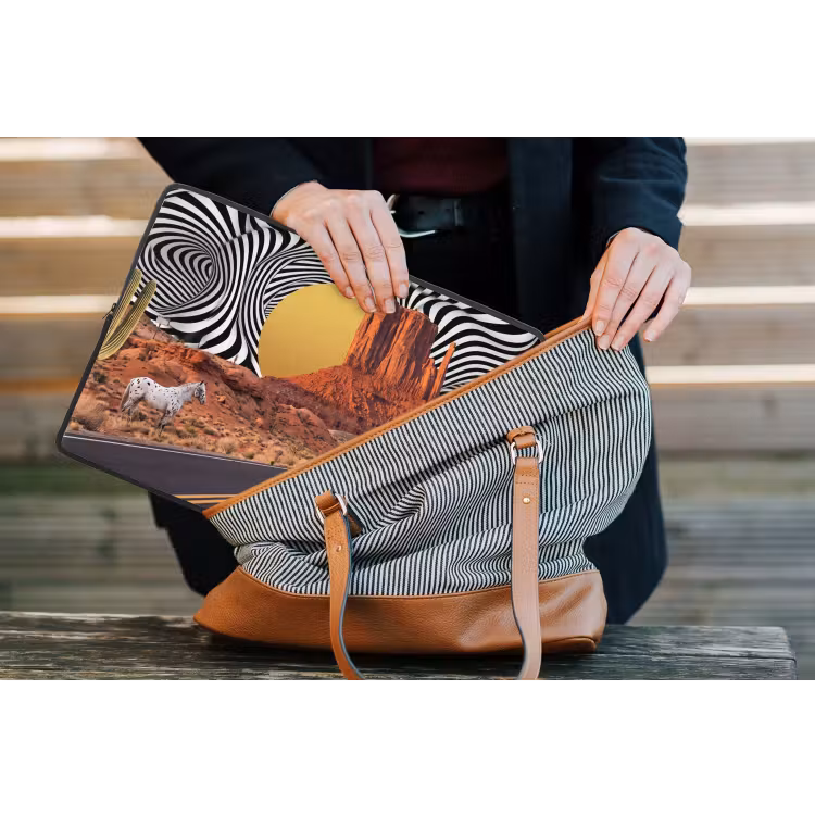 Laptop hülle - Pferd – Wüste – Natur - Paard - Woestijn - Natuur laptophoes neopreen klein