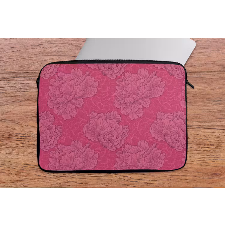 Pioenrozen - Energiek - Roze laptophoes neopreen klein 279 -tafel