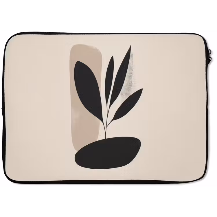 Plant - Beige - Japandi laptophoes neopreen klein -zkaufland3dotto