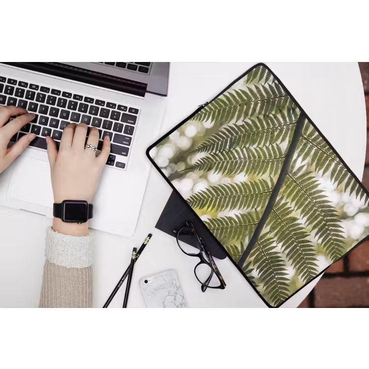 Plant - Blad - Natuur - Groen - Detail laptophoes neopreen klein -bureau