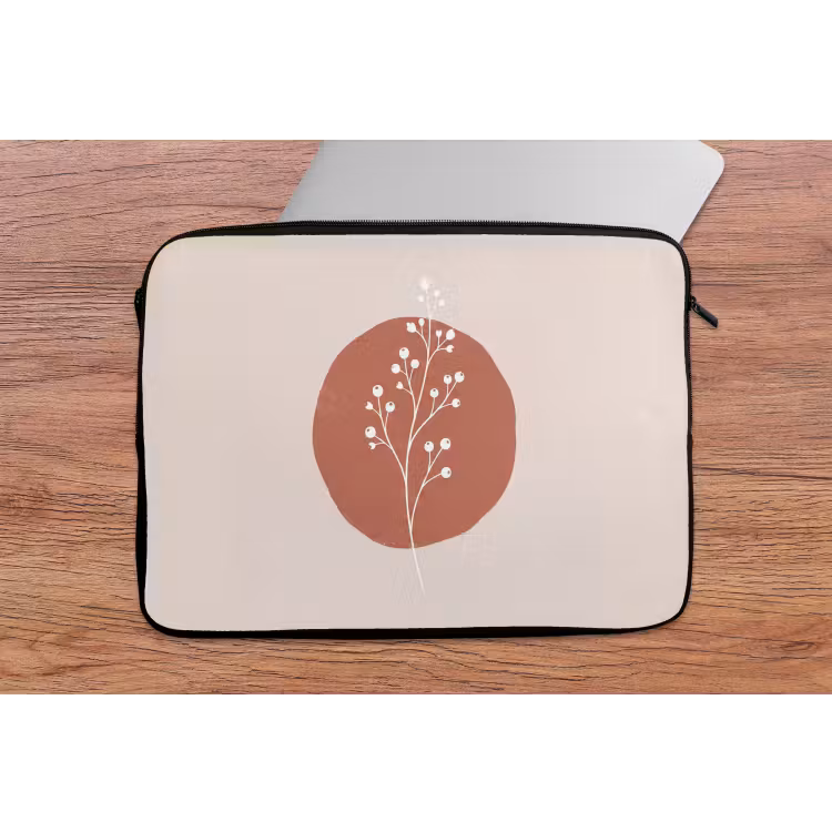 Plant - Tak - Abstract - Modern - Wit laptophoes neopreen klein -tafel