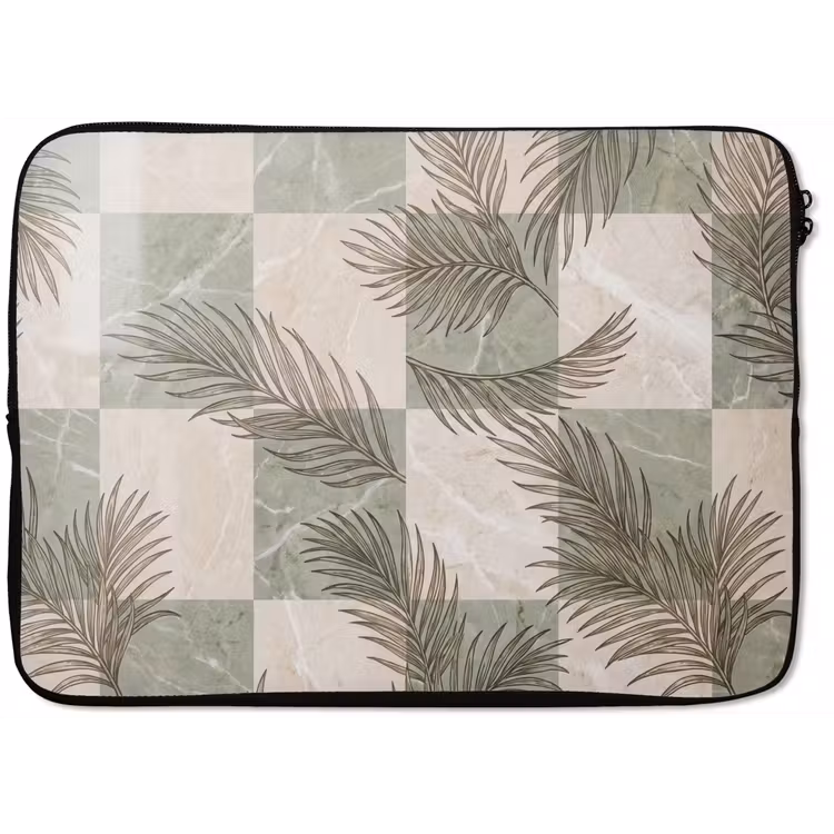Planten - Bladeren - Marmer - Modern - Groen laptophoes neopreen klein -zkaufland3dotto