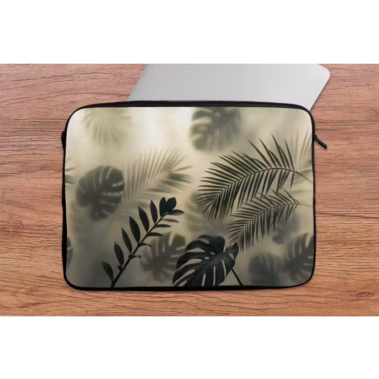 Planten - Bladeren - Schaduwen - Groen - Modern laptophoes neopreen klein -tafel