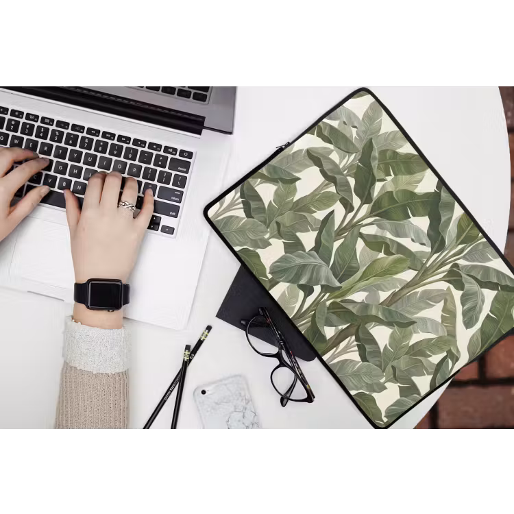 Planten - Bladeren - Tropisch - Groen laptophoes neopreen klein -bureau