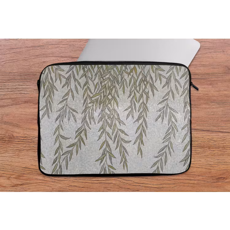 Planten - Mozaïek - Patroon - Groen - Blauw laptophoes neopreen klein -tafel