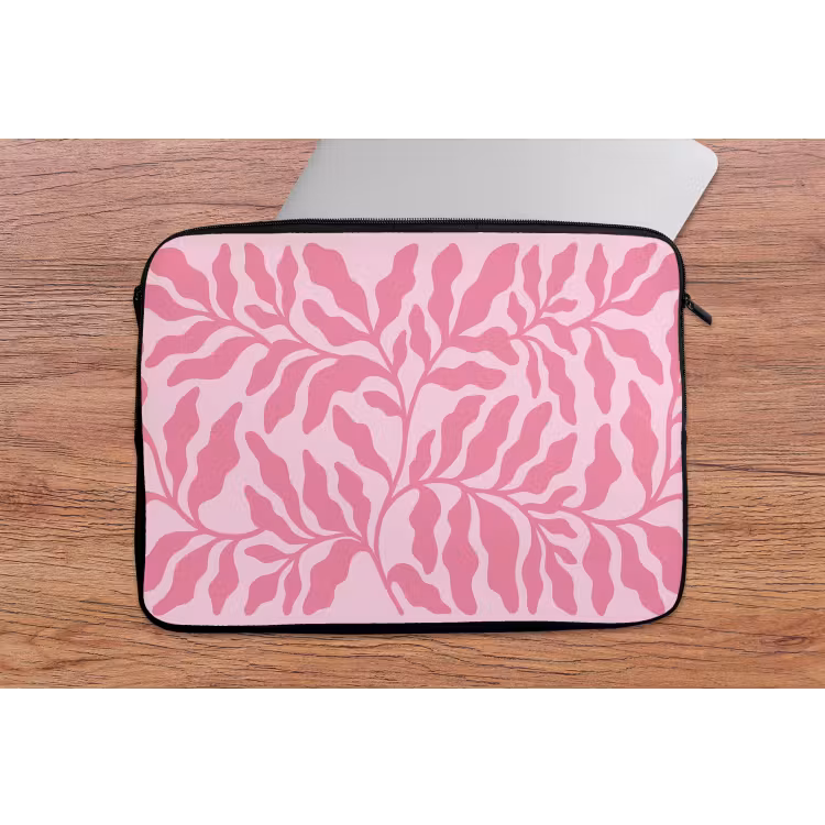 Planten - Organisch - Abstract - Modern - Roze laptophoes neopreen klein -tafel