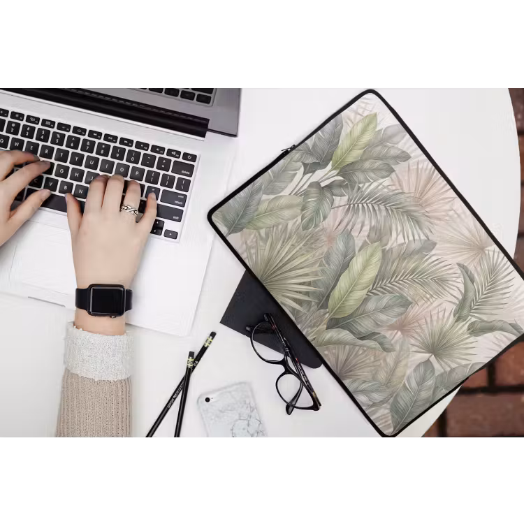 Planten - Tropisch - Bladeren - Groen - Natuur laptophoes neopreen klein -bureau