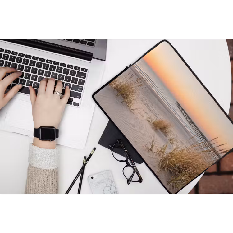 Pier - Zonsondergang - Strand laptophoes neopreen klein -bureau