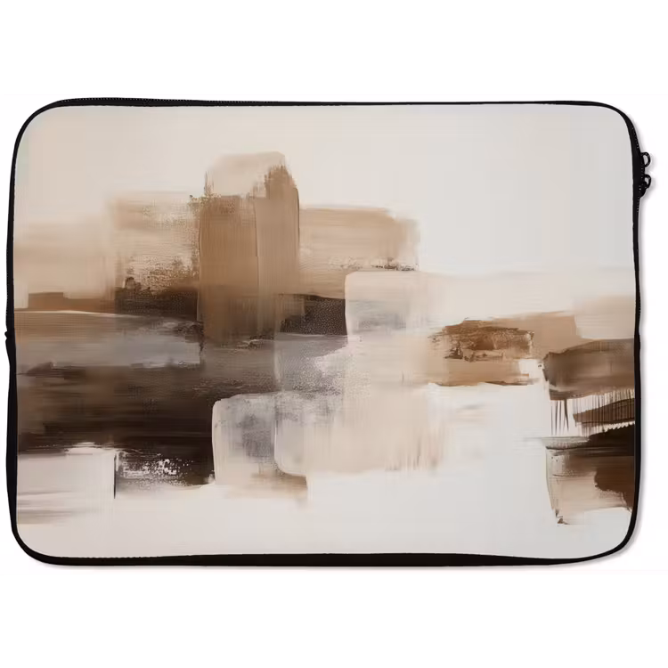 Penseelstreken - Abstract landschap - Rust laptophoes neopreen klein -zkaufland3dotto