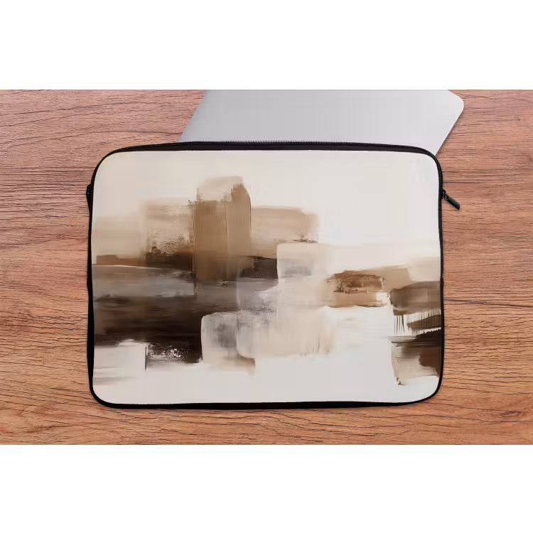 Penseelstreken - Abstract landschap - Rust laptophoes neopreen klein -tafel