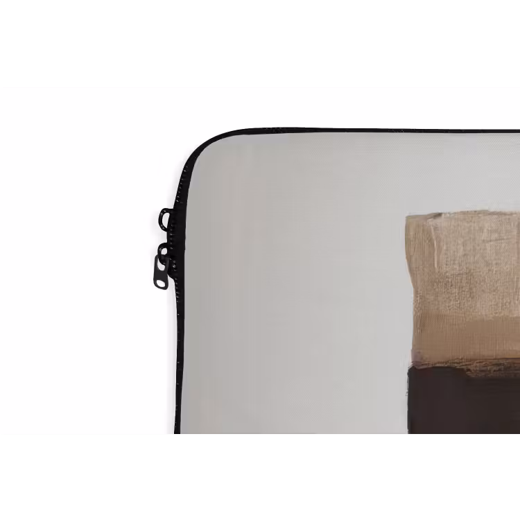 Penseelstreken - Balans - Beige - Bruin laptophoes neopreen klein -detail