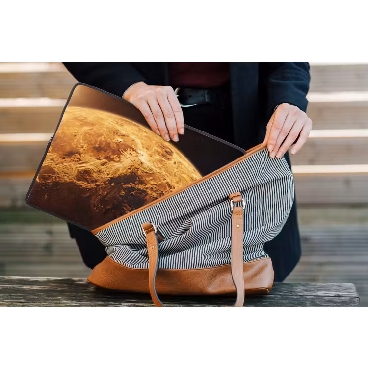 Laptop hülle - Planet – Weltraum – Orange - Planeet - Ruimte - Oranje laptophoes neopreen klein
