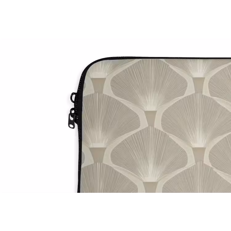 Paneel - Ginkgo - Zand laptophoes neopreen klein 279 -detail