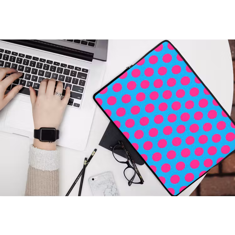 Stippen - Klassiek - Roze laptophoes neopreen klein 279 -bureau