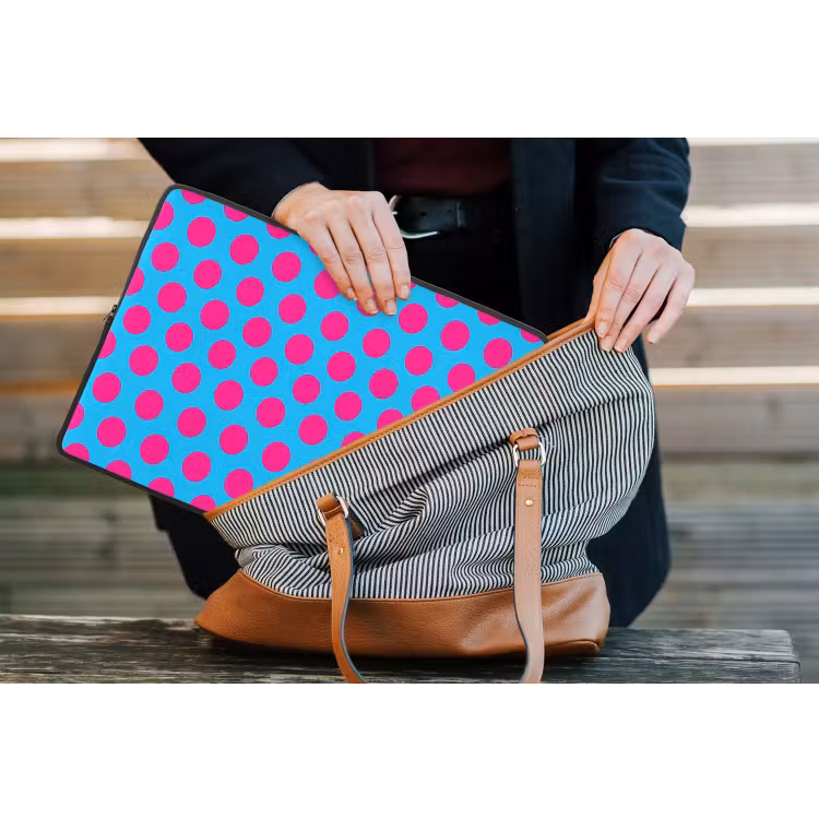 Stippen - Klassiek - Roze laptophoes neopreen klein 279 -tas