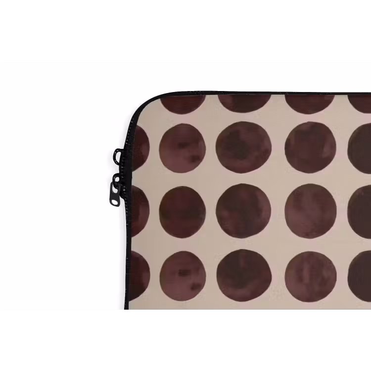 Stippen - Patroon - Bruin laptophoes neopreen klein 279 -detail
