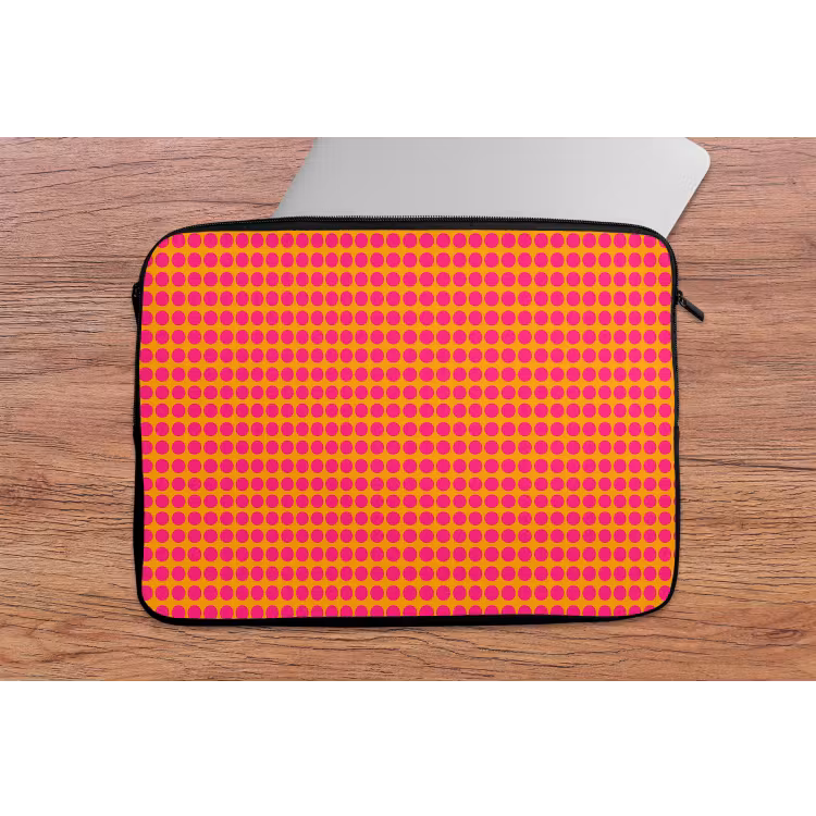 Stippen - Patroon - Oranje laptophoes neopreen klein 279 -tafel