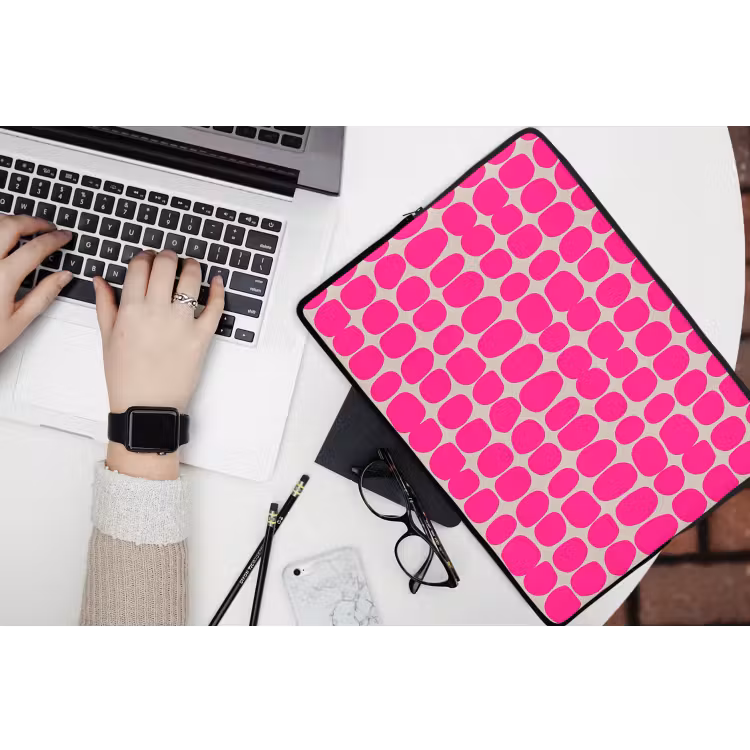 Stippen - Patroon - Roze laptophoes neopreen klein 279 -bureau