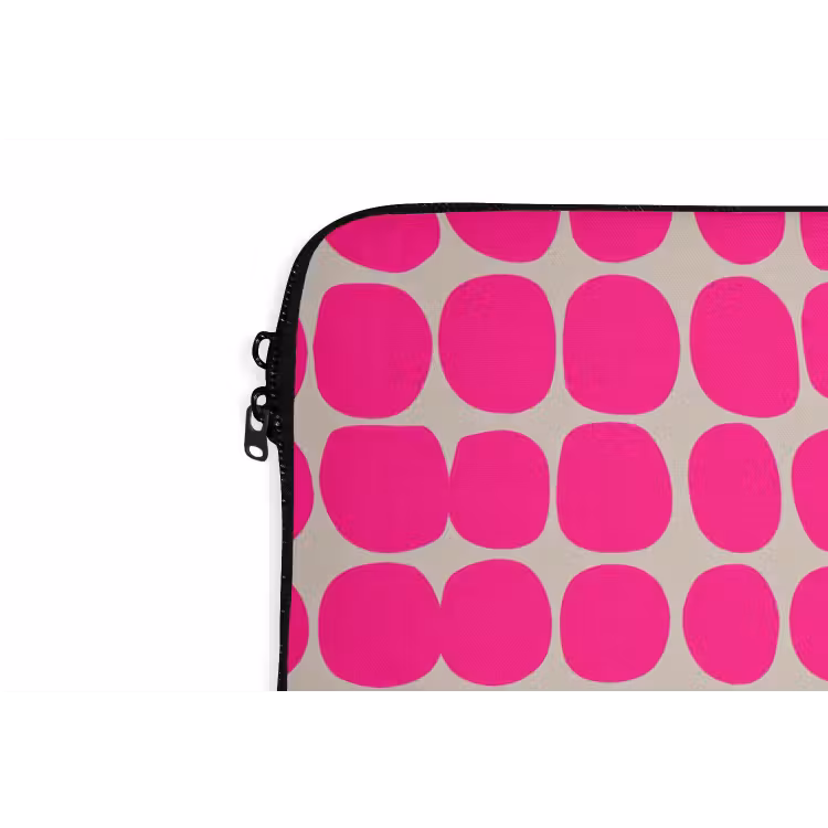 Stippen - Patroon - Roze laptophoes neopreen klein 279 -detail