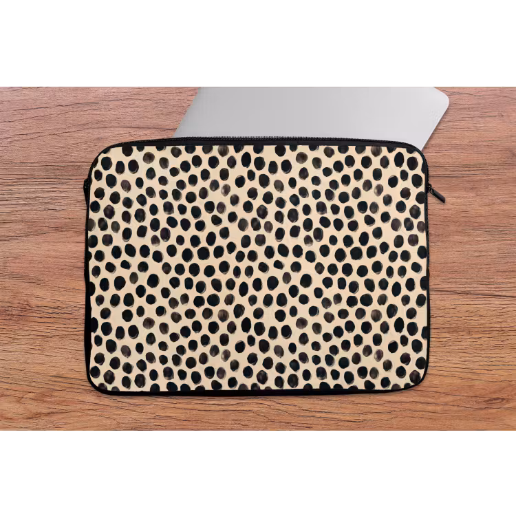 Stippen - Patroon - Zwart laptophoes neopreen klein 279 -tafel