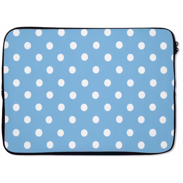 Polka - Dots - Blauw laptophoes neopreen klein 279 -zkaufland3dotto