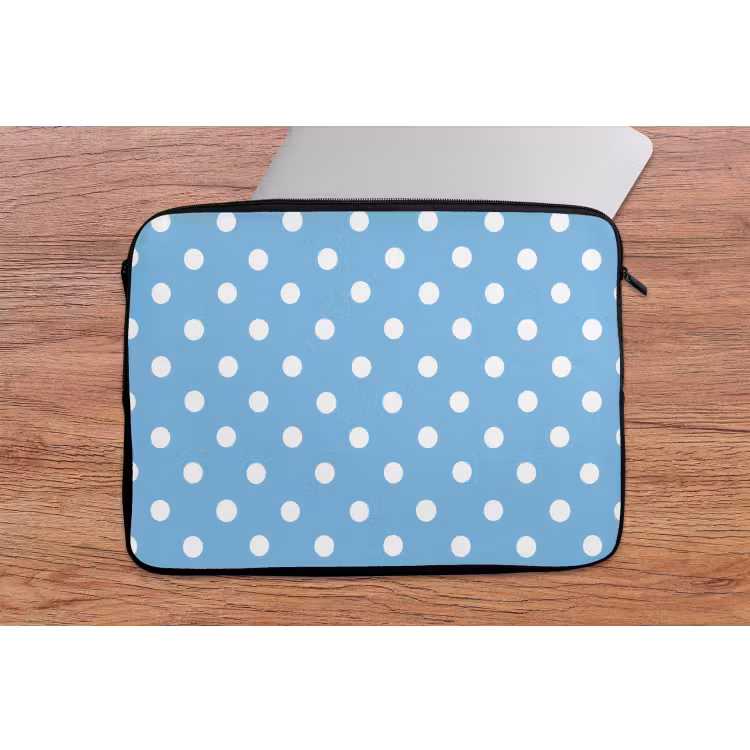 Polka - Dots - Blauw laptophoes neopreen klein 279 -tafel