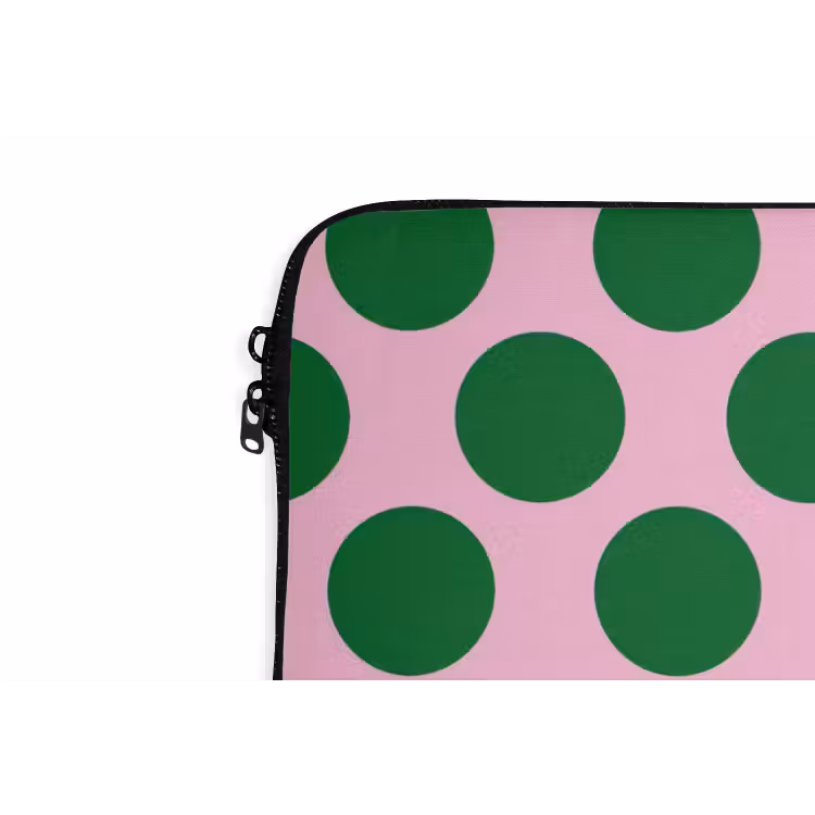 Polkadots - Patroon - Groen laptophoes neopreen klein 279 -detail
