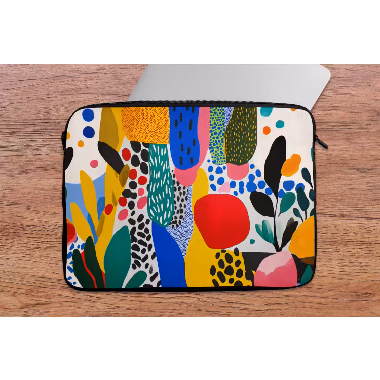 Stippen - Vormen - Modern - Kleuren laptophoes neopreen klein -tafel