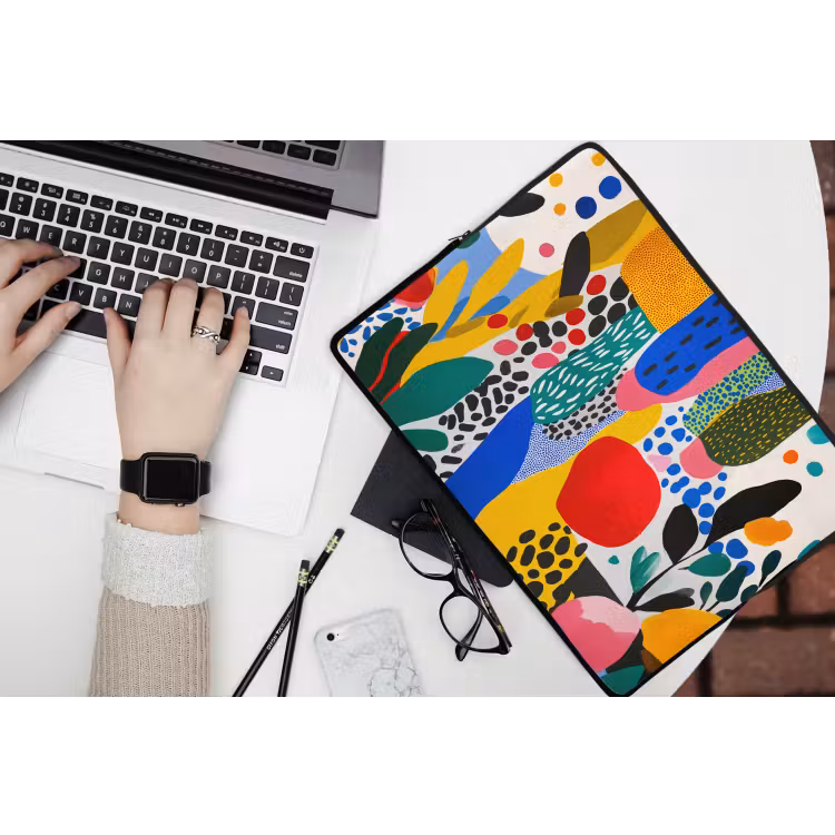 Stippen - Vormen - Modern - Kleuren laptophoes neopreen klein -bureau