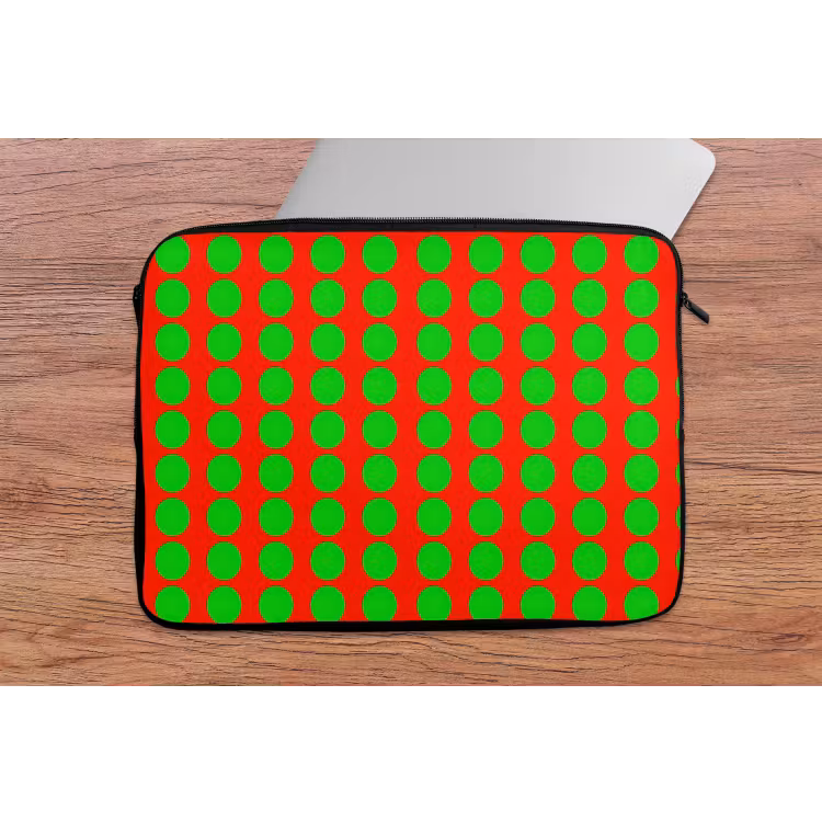 Stippen - Patroon - Groen laptophoes neopreen klein 279 -tafel