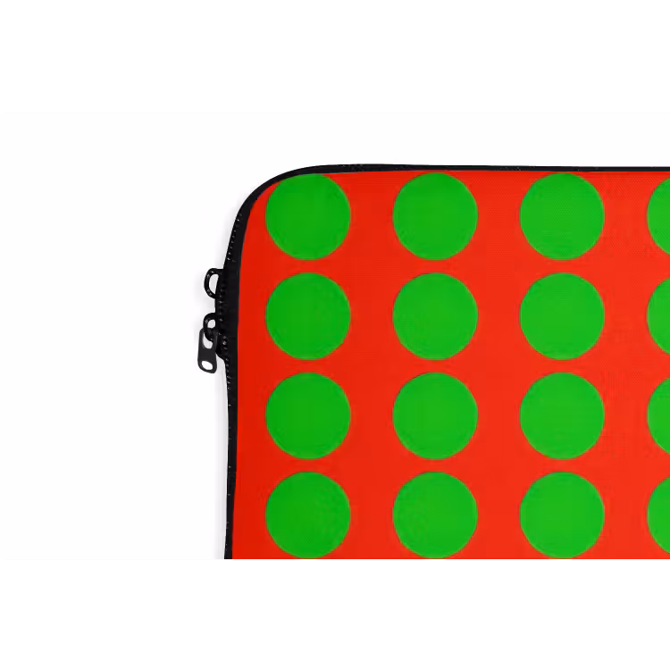Stippen - Patroon - Groen laptophoes neopreen klein 279 -detail