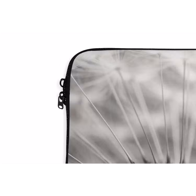 Paardenbloem - Zwart - Wit laptophoes neopreen klein -detail