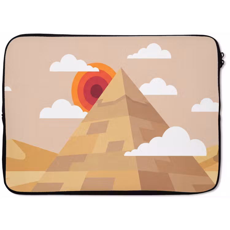 Piramide - Zon - Woestijn - Modern - Oranje laptophoes neopreen klein -zkaufland3dotto