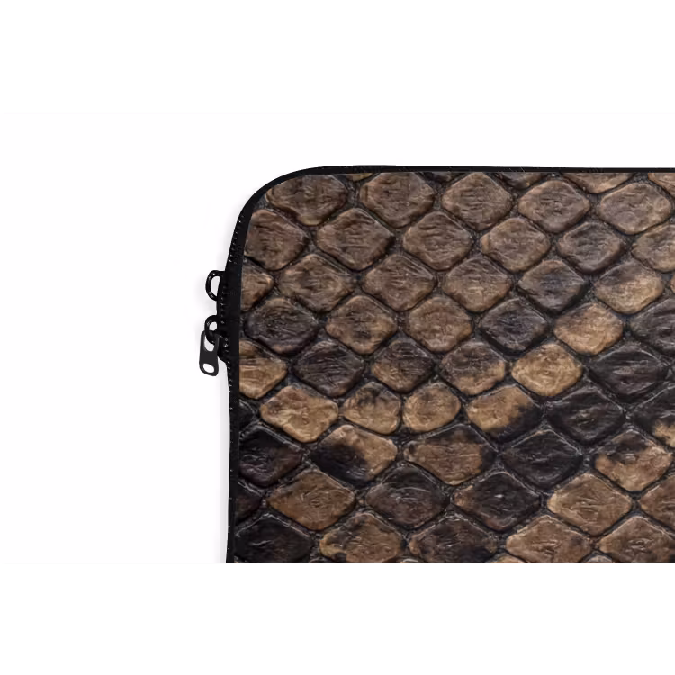 Python - Schubben - Brons laptophoes neopreen klein -detail