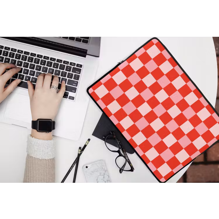 Vierkant - Klassiek - Rood laptophoes neopreen klein 279 -bureau