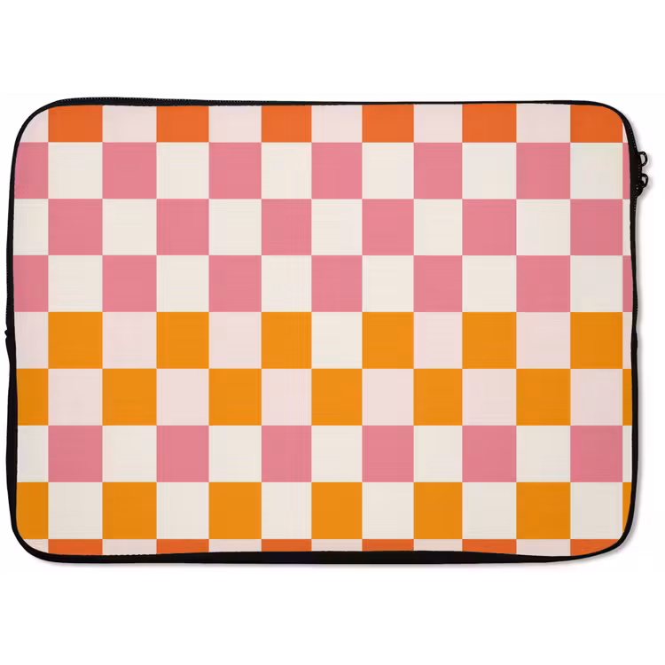 Vierkant - Patroon - Oranje laptophoes neopreen klein 279 -zkaufland3dotto
