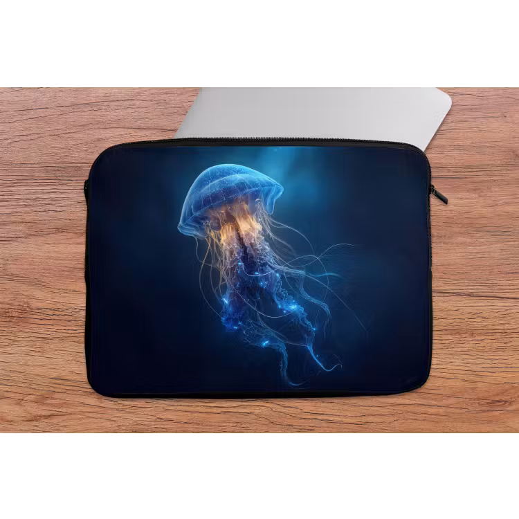 Kwal - Lichtgevend - Tentakels - Blauw laptophoes neopreen klein -tafel