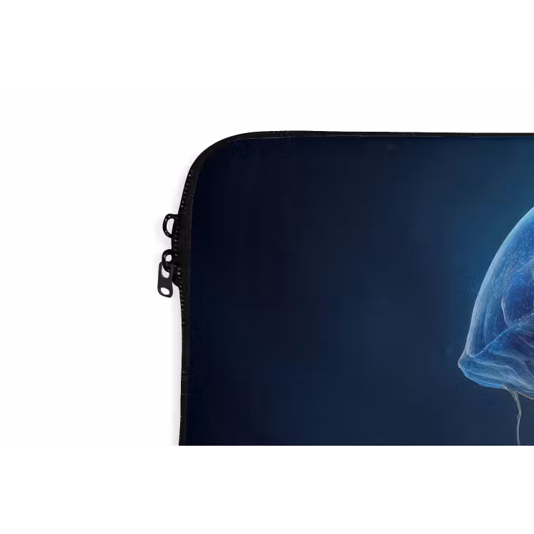 Kwal - Lichtgevend - Tentakels - Blauw laptophoes neopreen klein -detail