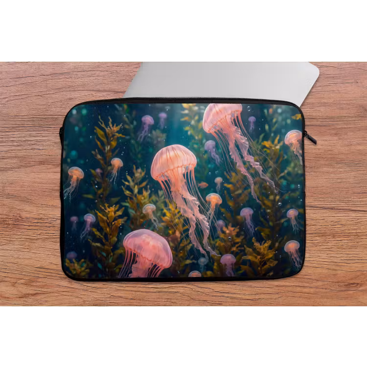 Kwal - Roze - Onderwater - Zeeleven - Dieren laptophoes neopreen klein -tafel