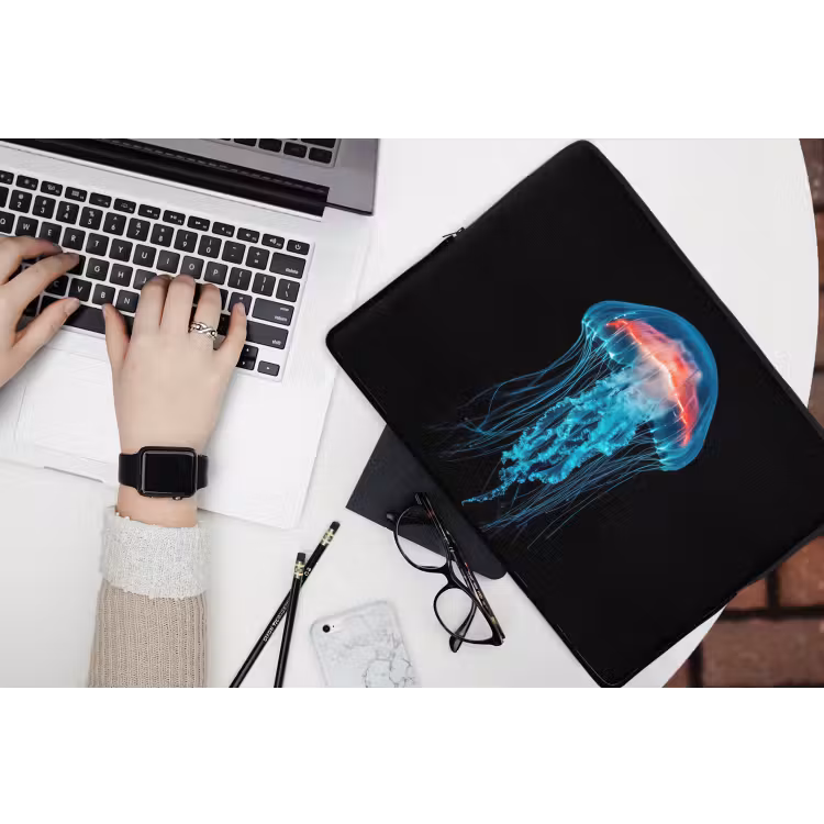 Kwal - Tentakels - Blauw - Licht laptophoes neopreen klein -bureau