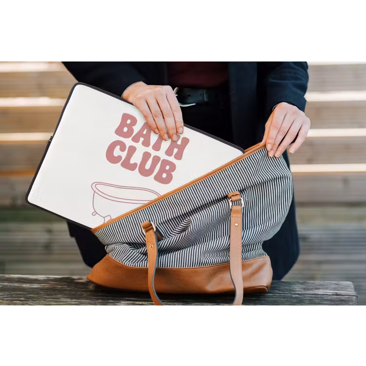 Retro - Bad - Roze laptophoes neopreen klein -tas