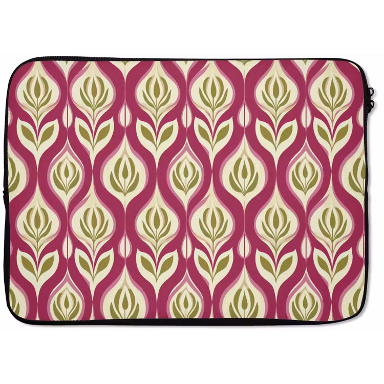 Retro - Floraal - Paars laptophoes neopreen klein 279 -zkaufland3dotto