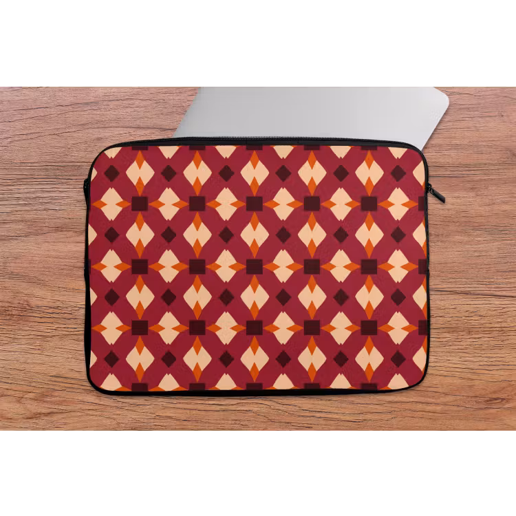 Retro - Patroon - Kleurrijk laptophoes neopreen klein 279 -tafel