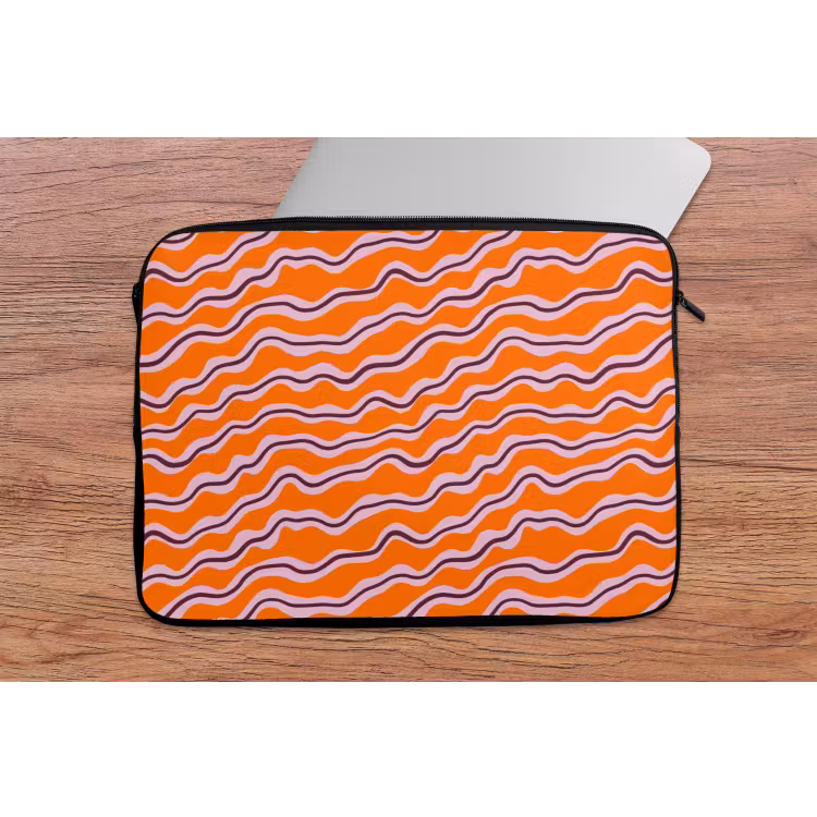 Retro - Golvend - Oranje laptophoes neopreen klein 279 -tafel
