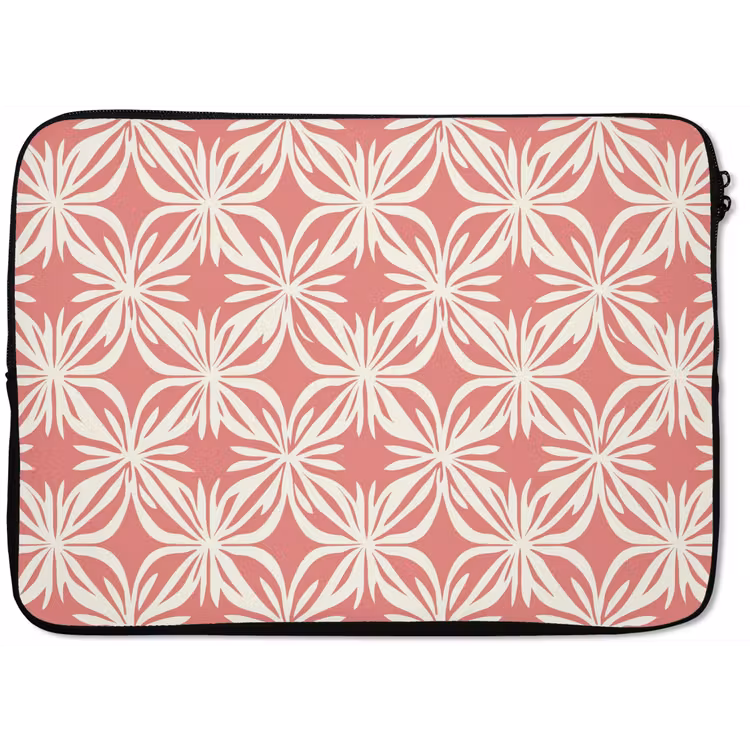 Roze - Bloemenmotief - Wit - Modern laptophoes neopreen klein 279 -zkaufland3dotto