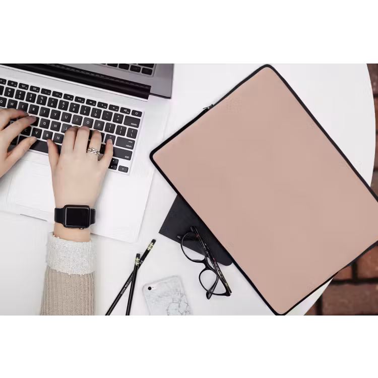 Roze - Palet - Oud - Effen - Oudroze laptophoes neopreen klein 279 -bureau